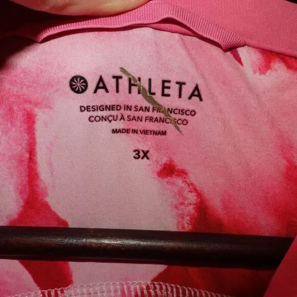 NEW Athleta Run With It Printed Jacket pink Women's Plus Size 3X - Picture 9 of 14